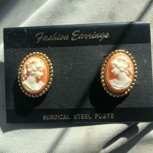 COPY - Vintage cameo earrings made in America